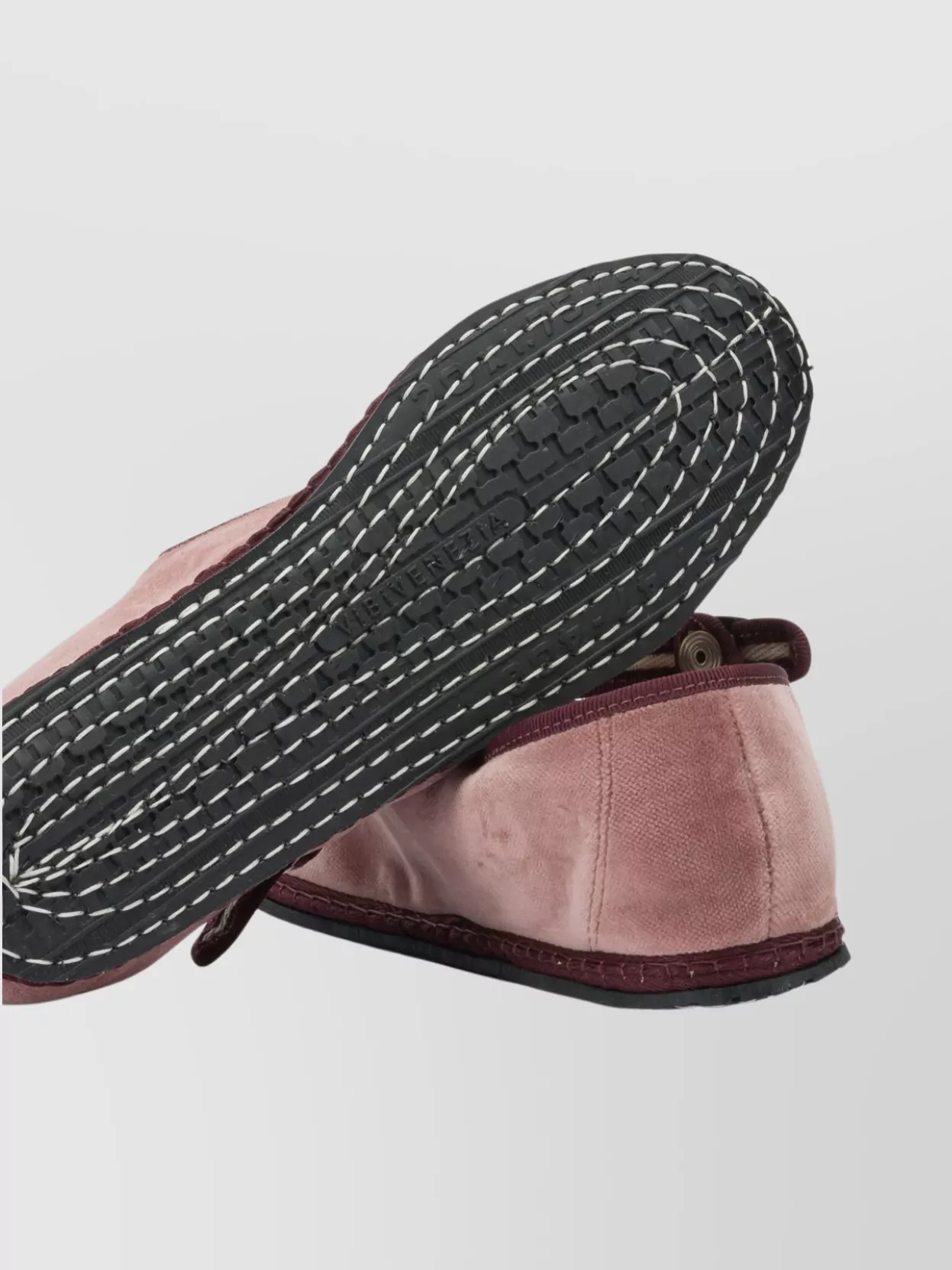 Vibi Venezia Velvet Ballerina Shoes Contrast Trim