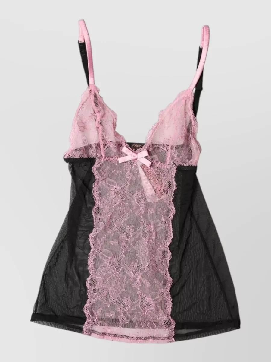 Roberto Cavalli floral lace crop top