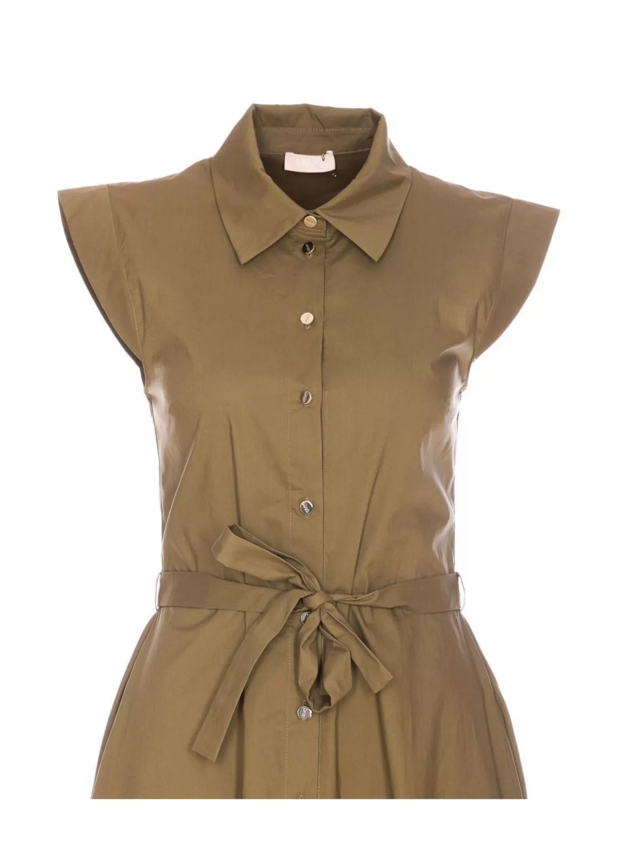 Liu •jo Sleeveless Dress With Belted Waist And Cap Sleeves