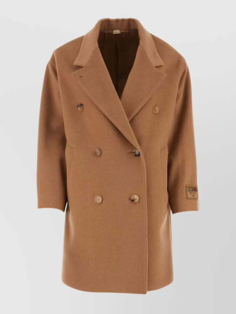 Shop Gucci Sophisticated Wool Blend Coat In Brown