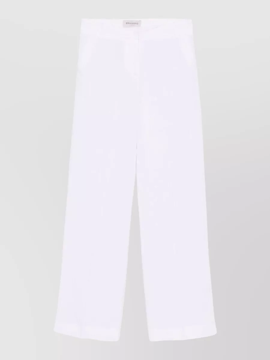 Ermanno Firenze Linen Blend Wide-Leg Trousers