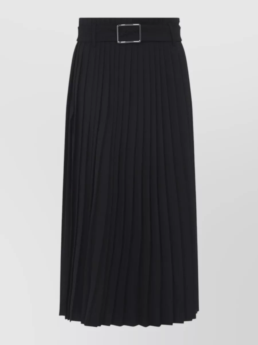 Sportmax wool low-rise pleated midi skirt