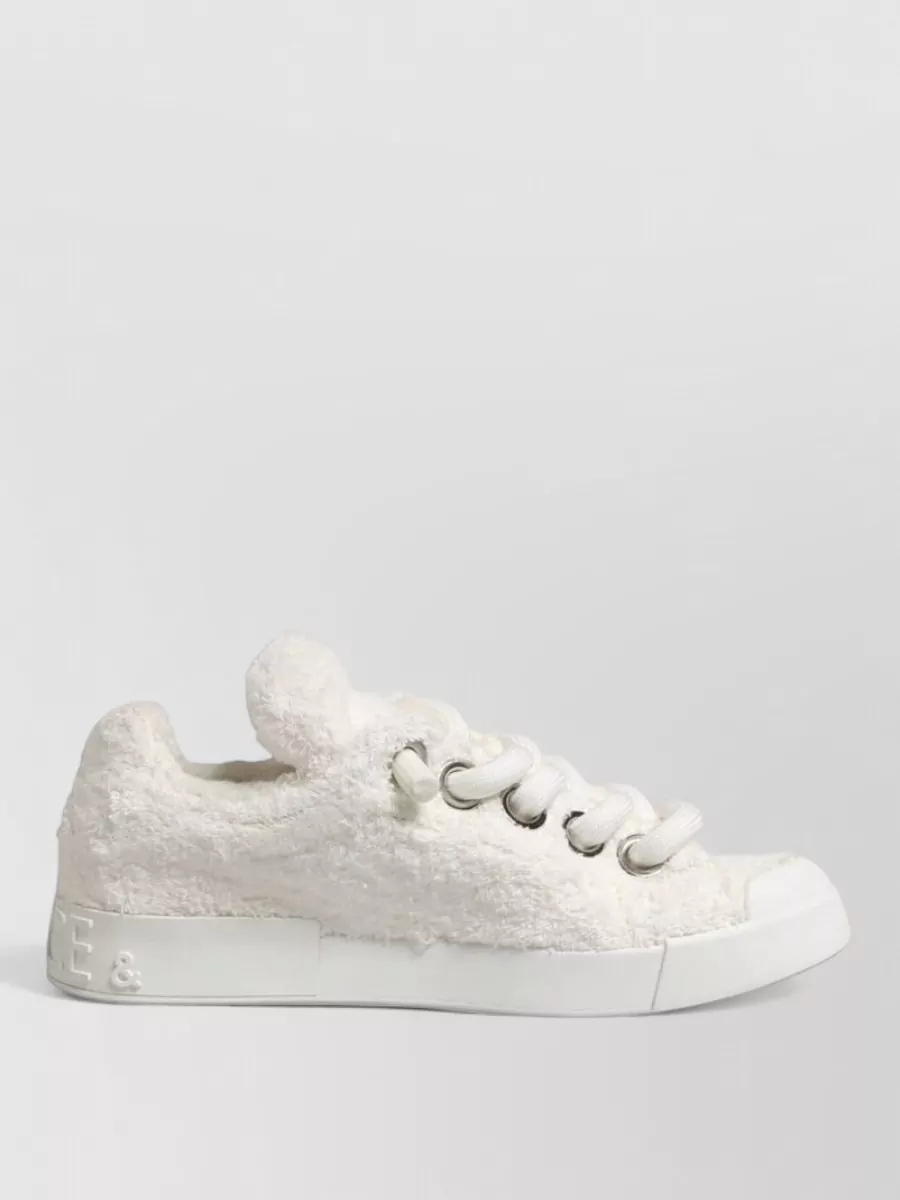 Dolce&Gabbana Faux Shearling Low-Top Sneakers