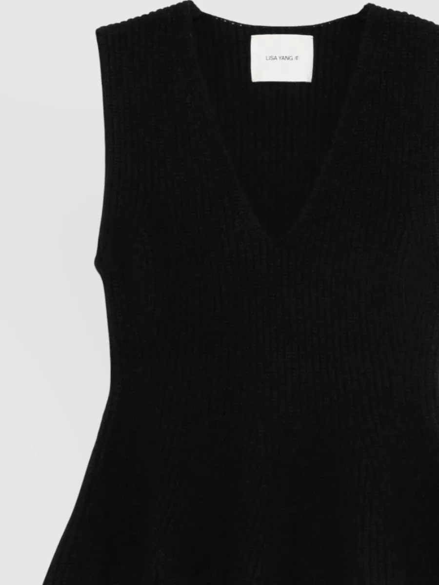 Lisa Yang Cashmere Ribbed V-Neck Vest