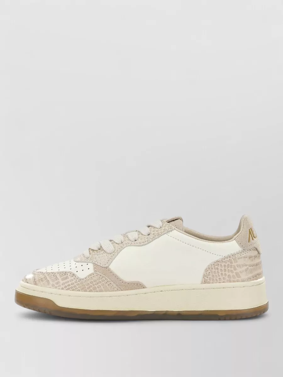 Autry Leather Crocodile-Embossed Low-Top Sneakers