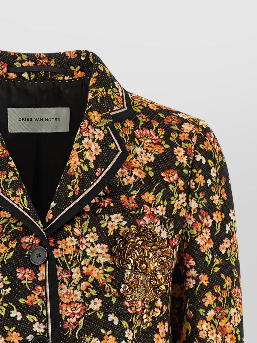 Dries Van Noten Floral-jacquard single-breasted blazer