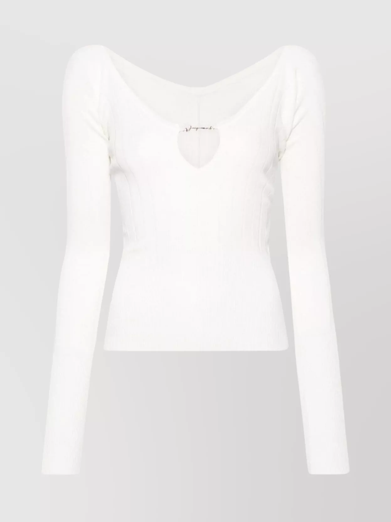 Shop Jacquemus Sculpted Ribbed Sleeved Top
