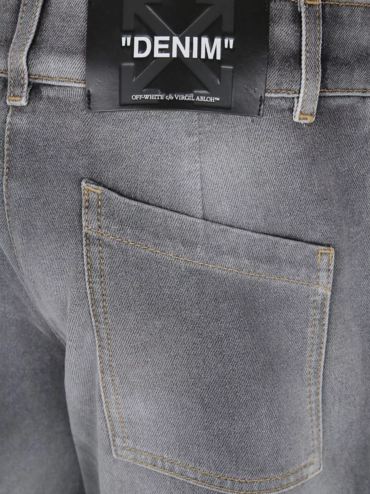 Off-White Cargo Style Denim Trousers Pockets