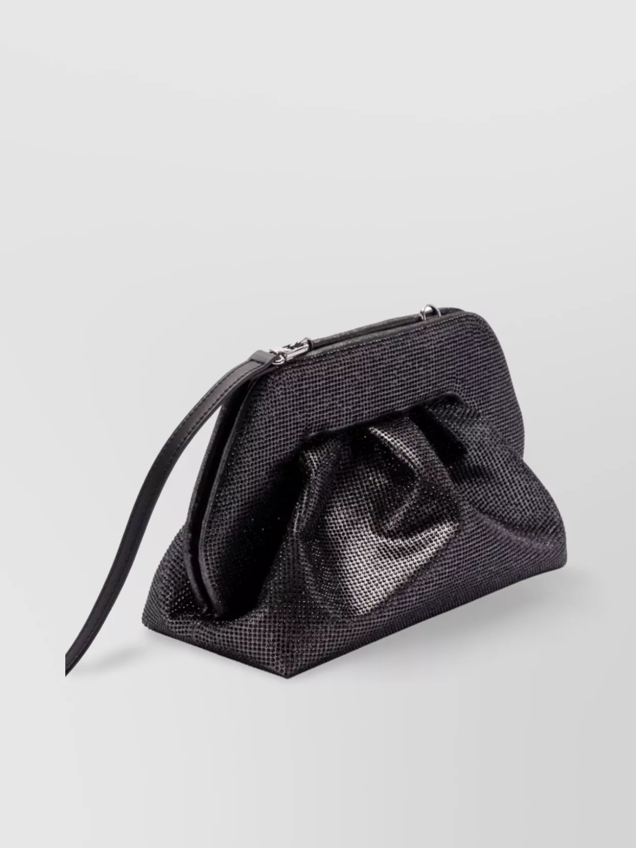Themoirè Strass Tia Clutch Bag In Black