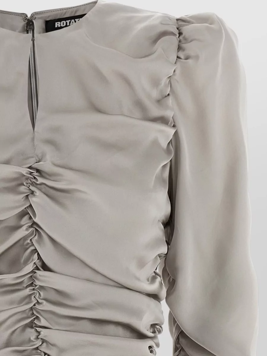 Rotate Birger Christensen Silk Ruffled Long-Sleeve Mini Dress