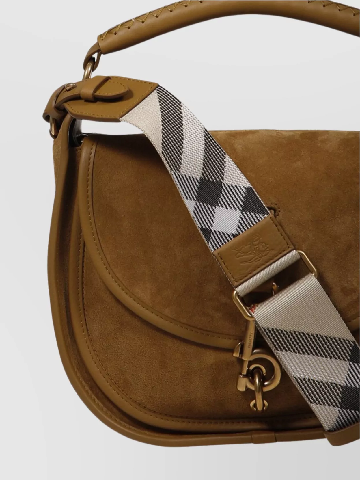 Shop Burberry Small Clip Messenger Bag Suede Finish