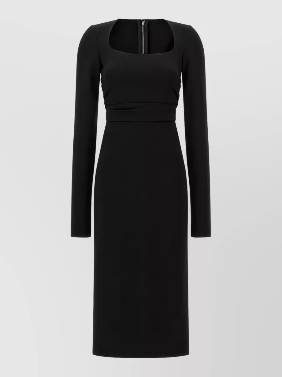 Dolce&Gabbana draped long-sleeve midi dress