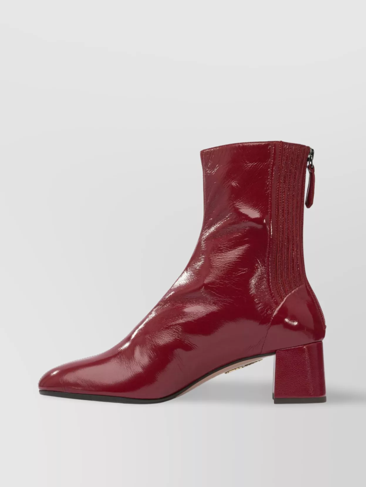 Aquazzura Glossy Finish Ankle Boots With Block Heel