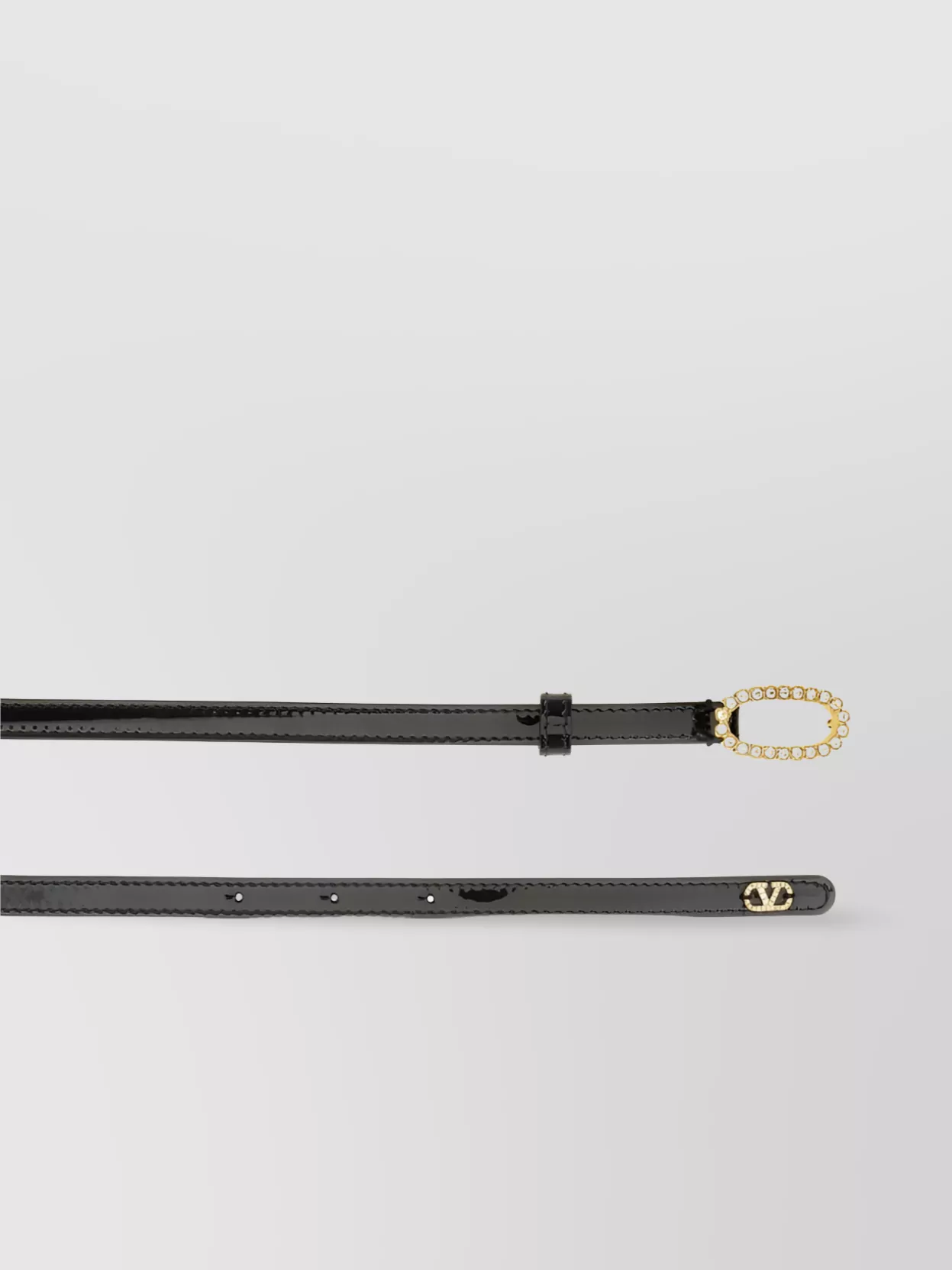 Valentino Garavani Adjustable Oval Buckle Leather Belt