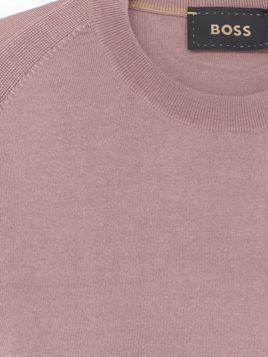 Boss Cashmere Silk Wool Ribbed Crew-Neck Sweater