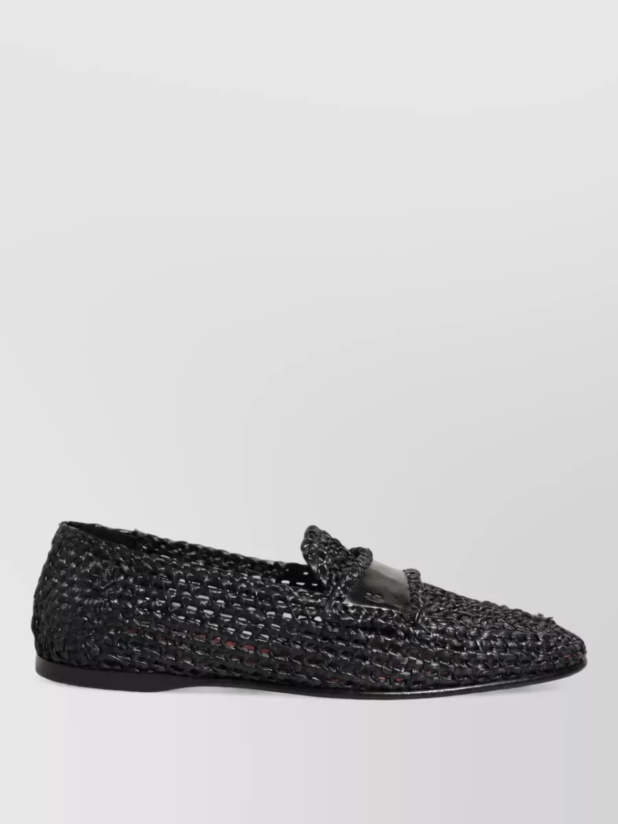 Dolce&Gabbana Woven Raffia Slippers