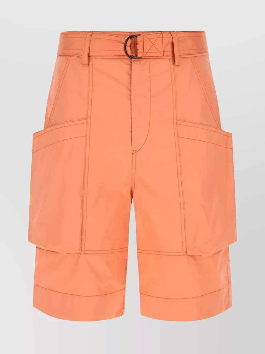 Shop Isabel Marant Panelled Pockets Cotton Cargo Shorts In Pink