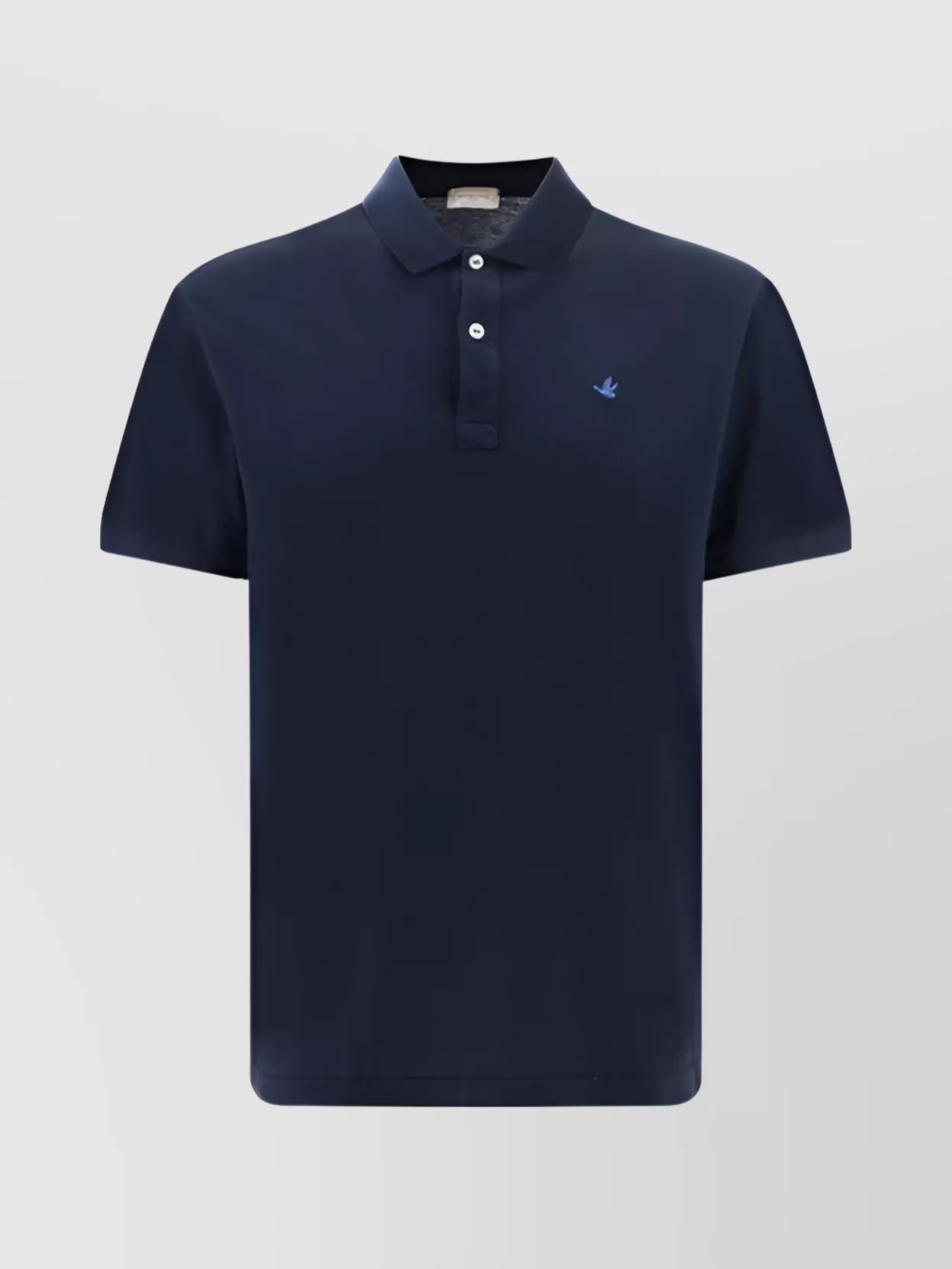 Shop Brooksfield Ribbed Collar Cotton Polo Shirt Monochrome