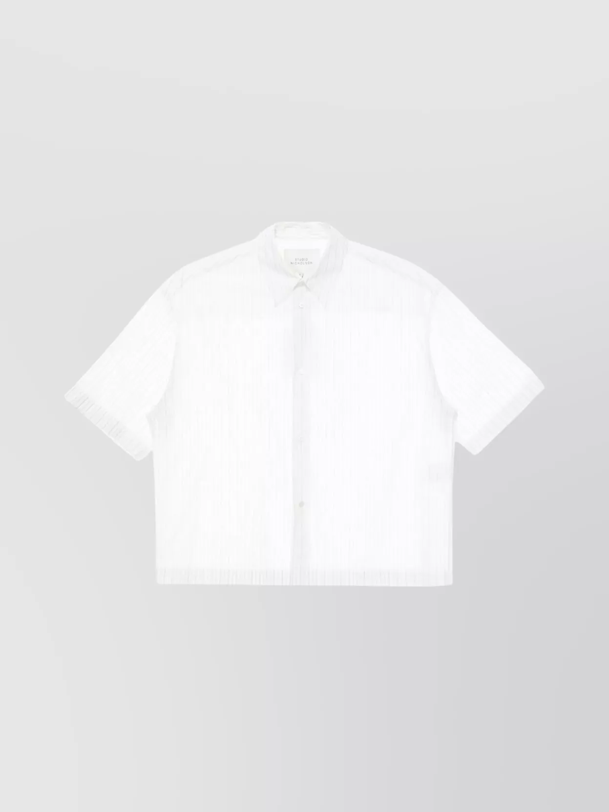 トップス STUDIO NICHOLSON SHORT SLEEVE SHIRT Studio Nicholson - Men - Short Sleeve Shirt - Grey Multi