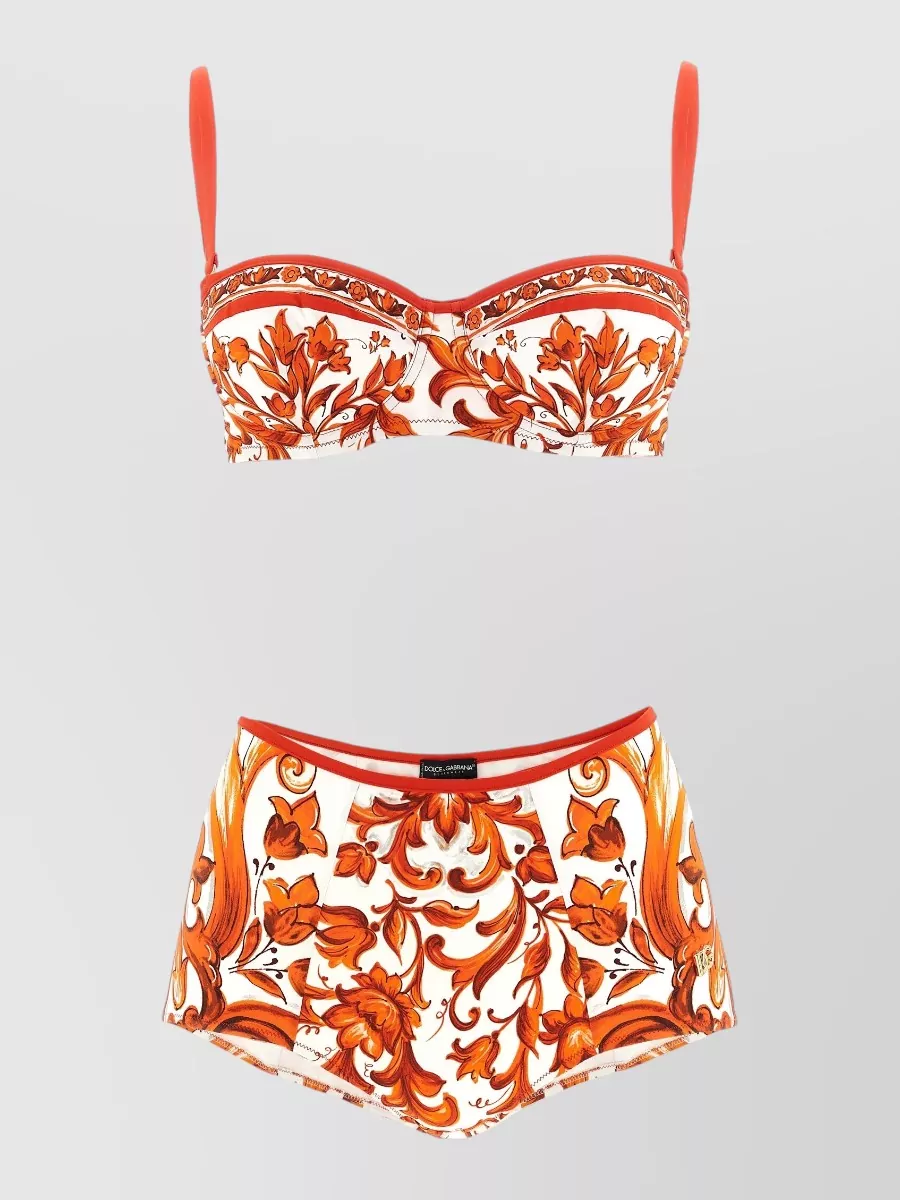 Dolce&Gabbana maiolica print balcony bikini set