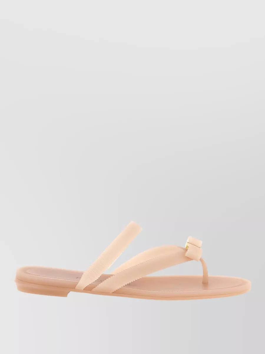Ferragamo Ribbed Thong Sandals