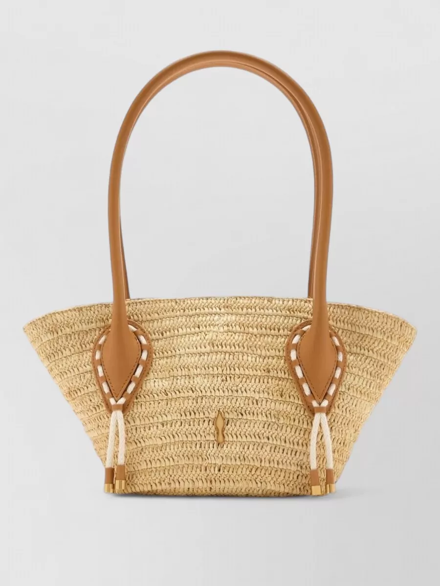 Christian Louboutin venus mini raffia beach bag