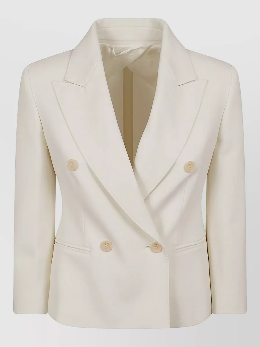 Max Mara virgin wool double-breasted cropped blazer