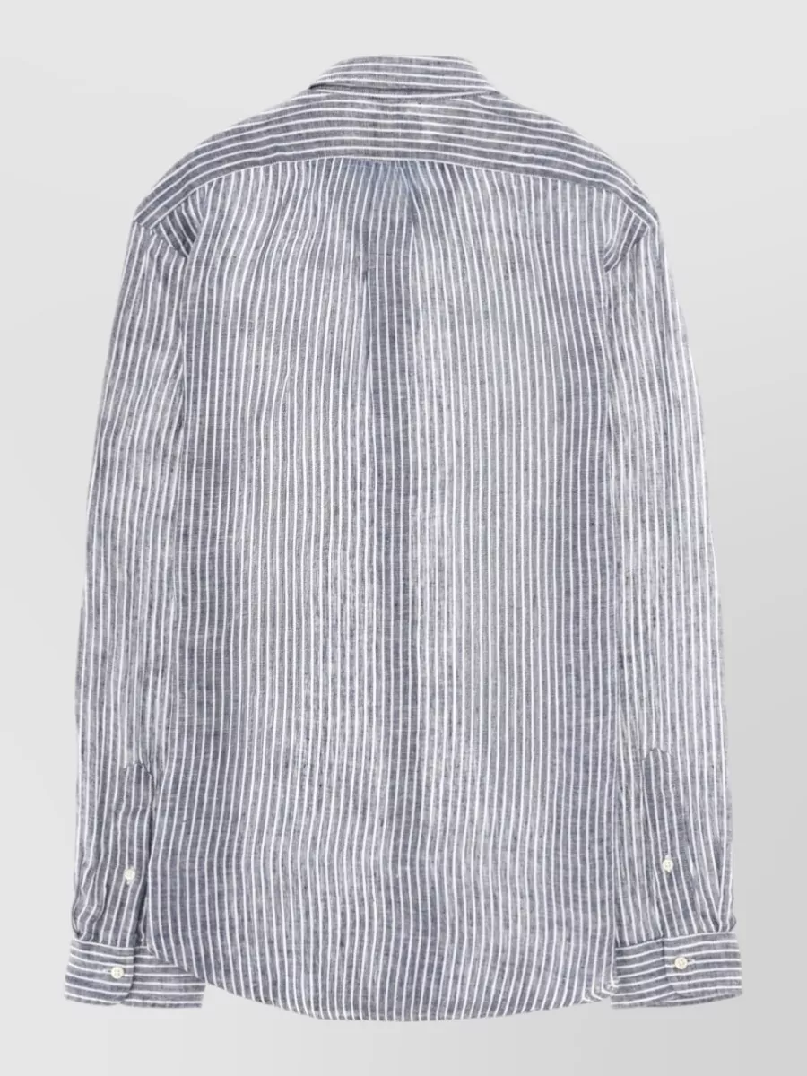 Polo Ralph Lauren Logo Shirt Long Sleeves Striped Button-Down Collar