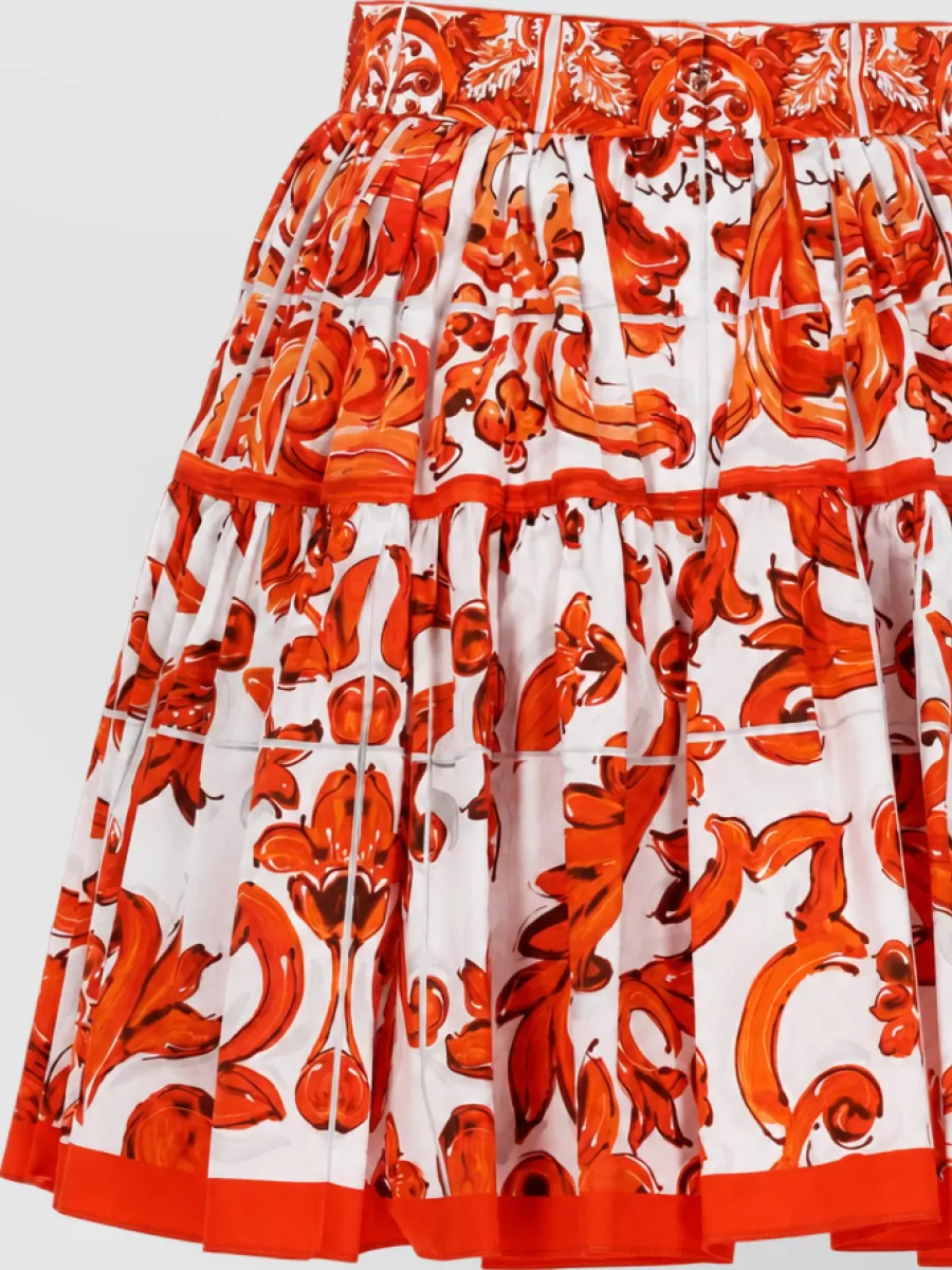 Dolce&Gabbana Floral-Print Cotton Mini Skirt