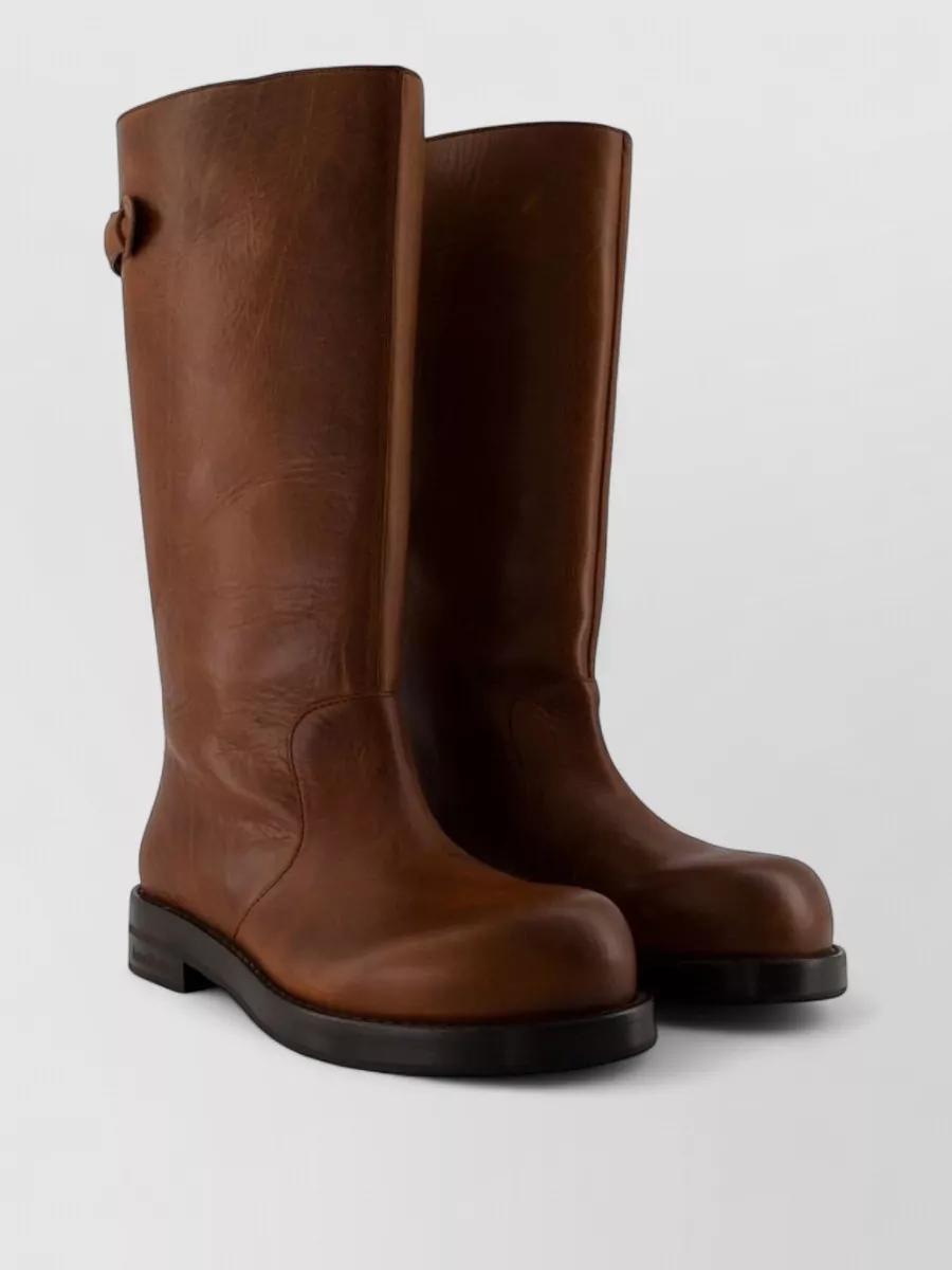 Acne Studios leather round-toe slip-on boots