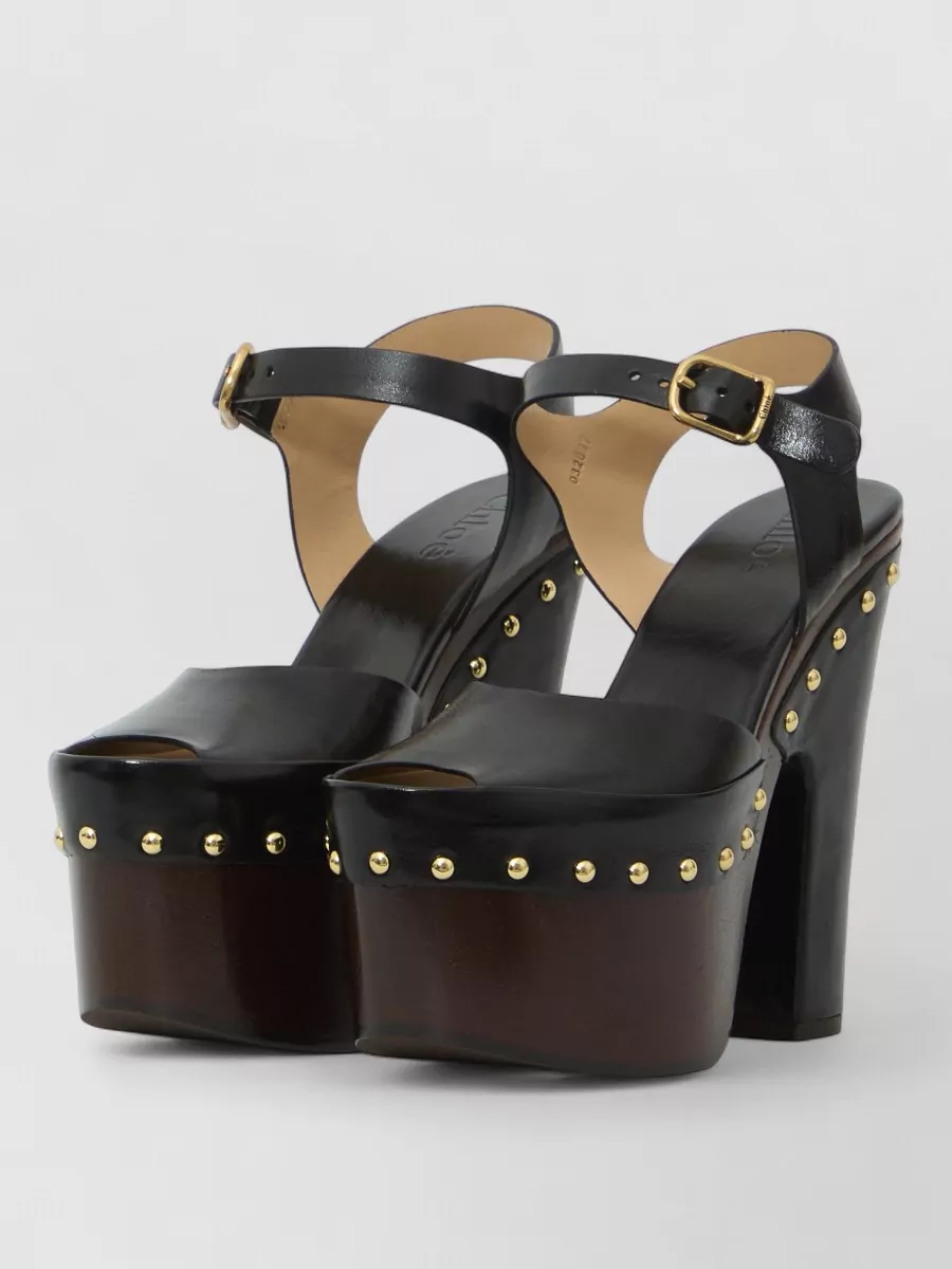 Chloé leather platform mules