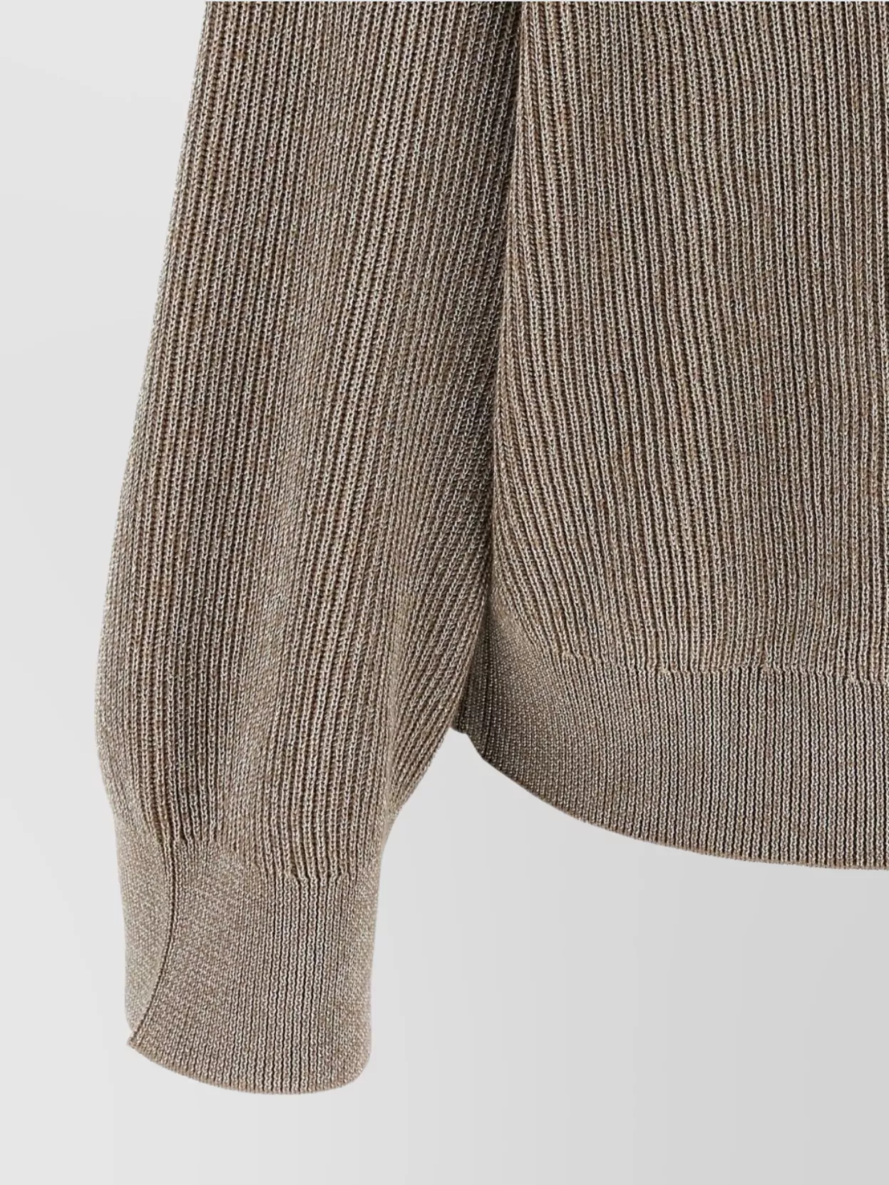 Brunello Cucinelli Ribbed Crewneck Cotton Sweater With Dropped Shoulders
