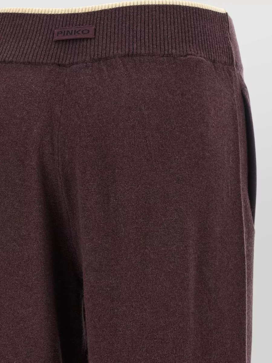 Pinko Cashmere-Blend Mélange Knit Wide-Leg Pants
