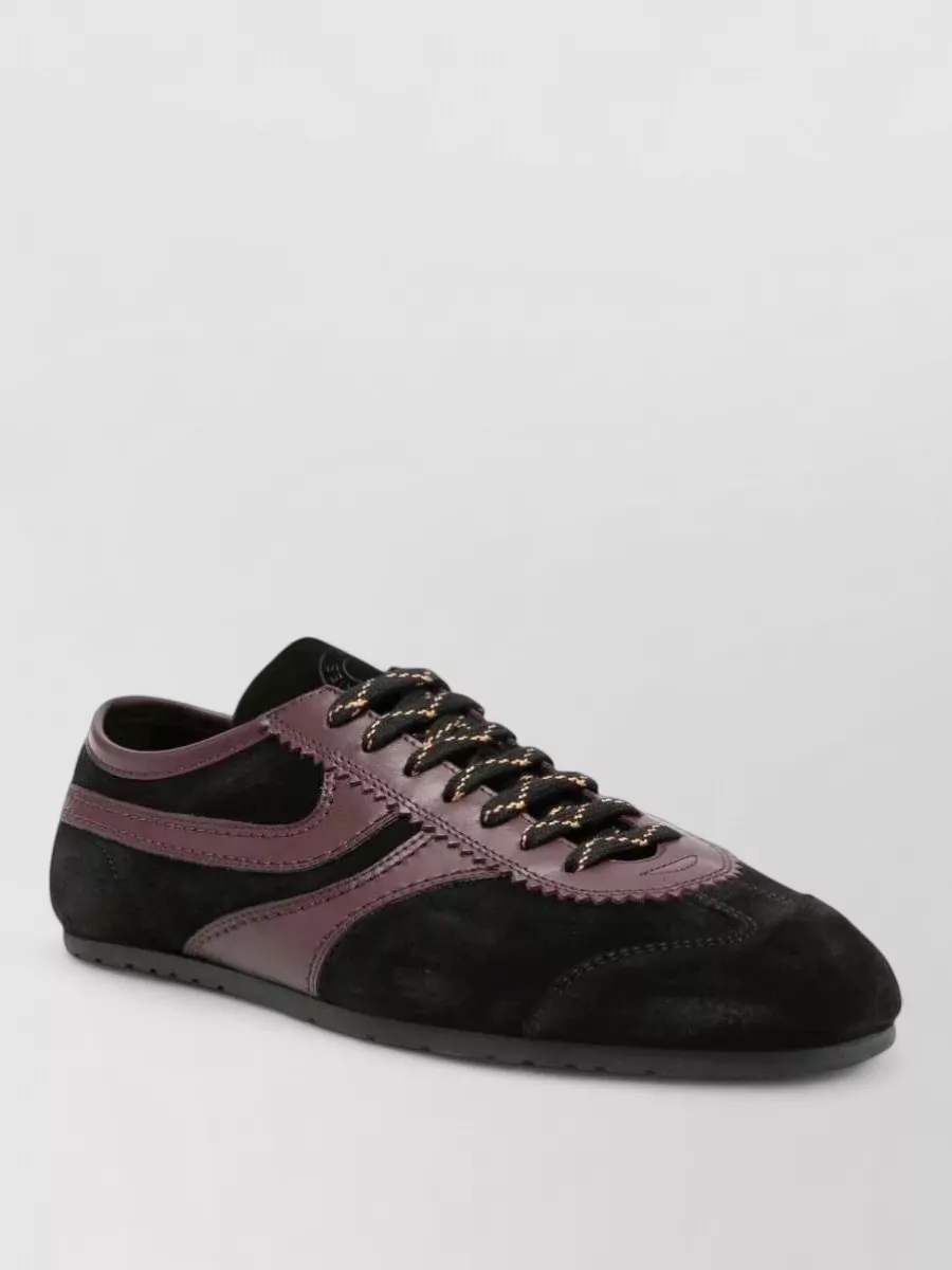 Dries Van Noten leather paneled low-top sneakers