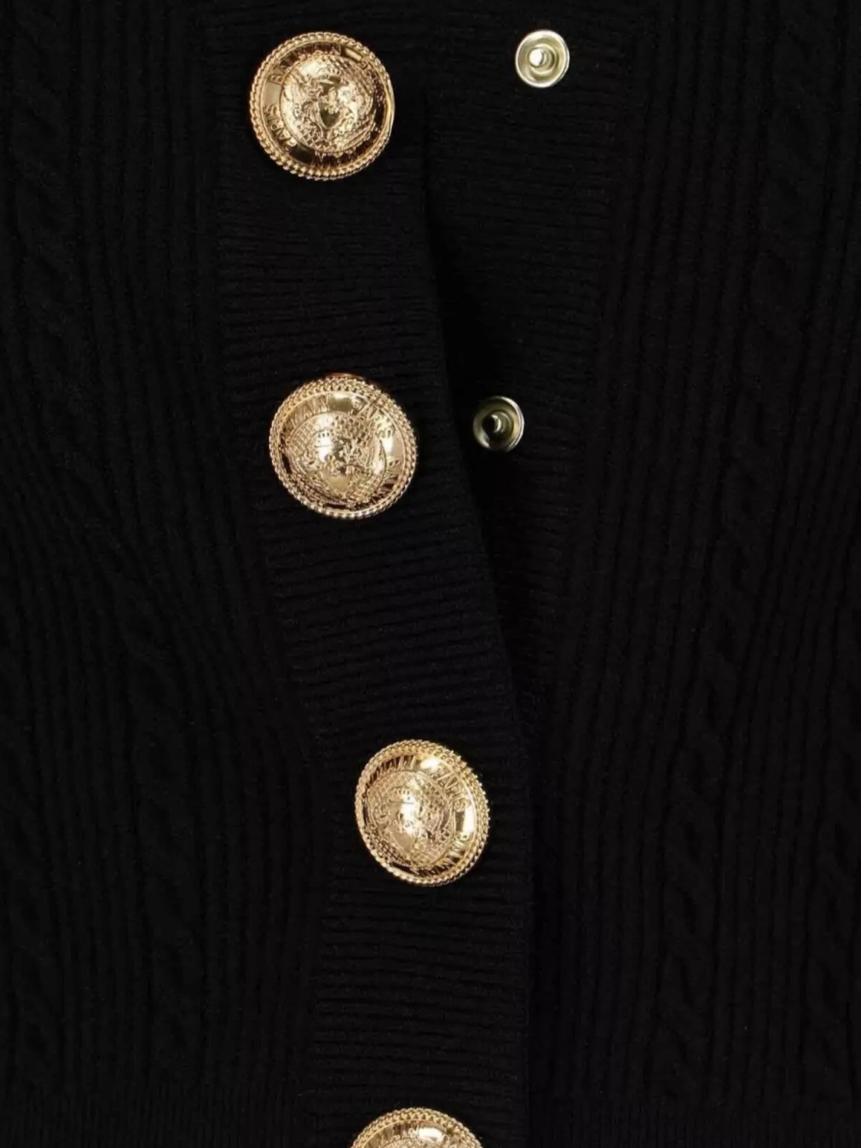 Balmain Cable Knit Crewneck Sweater