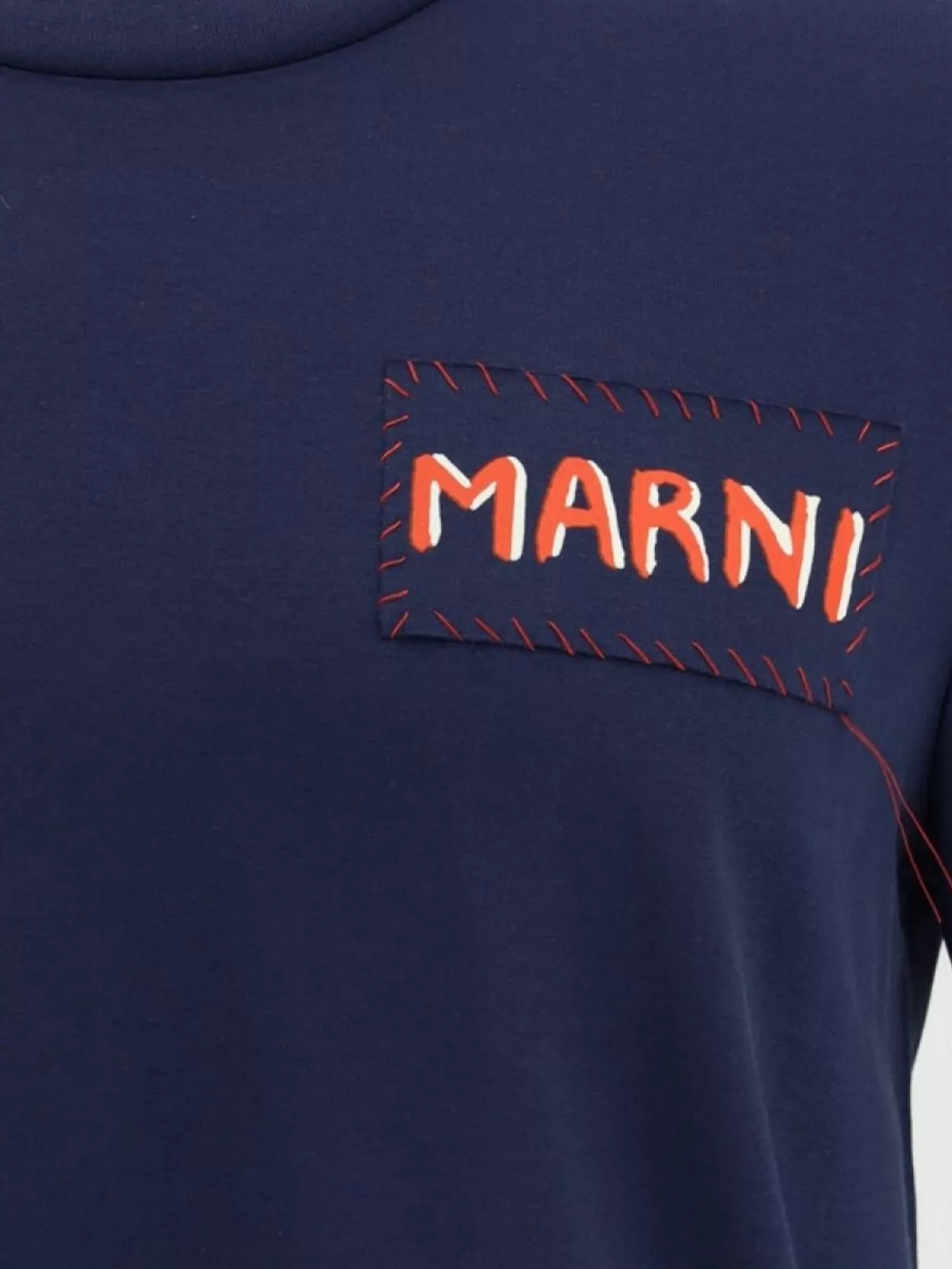 Marni Patched Ribbed Crew Neck T-Shirt