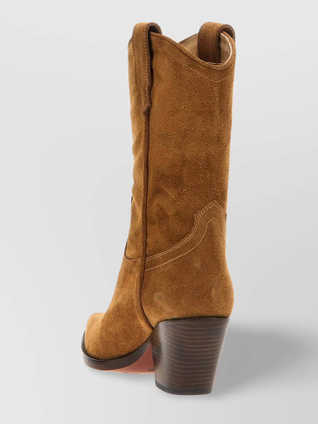 Sonora High Block Heel Mid-calf Boots With Stitch Detailing