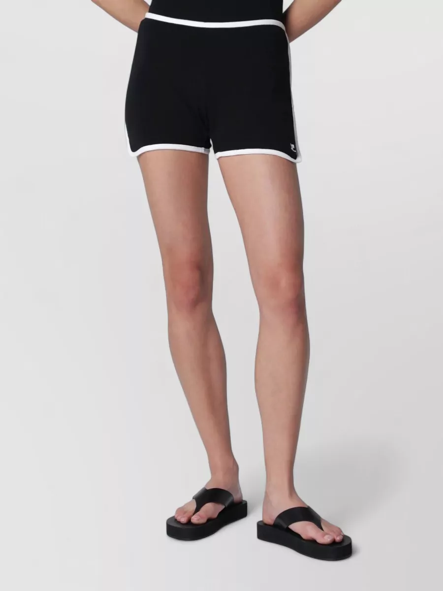 Courrèges Cotton contrast mini jersey shorts
