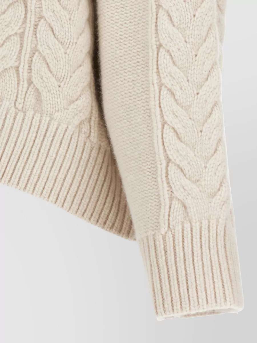 Yves Salomon Cashmere Wool Cable-Knit High-Neck Jumper