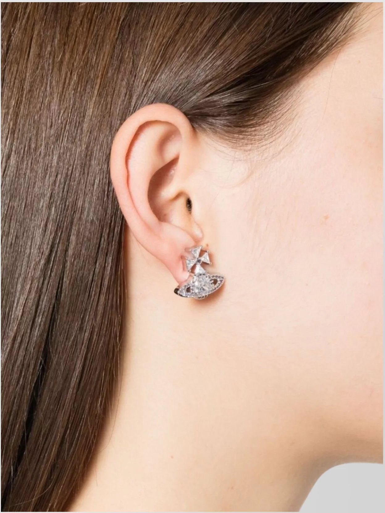 Vivienne Westwood Crystal Embellished Cross Design Earrings In Purple