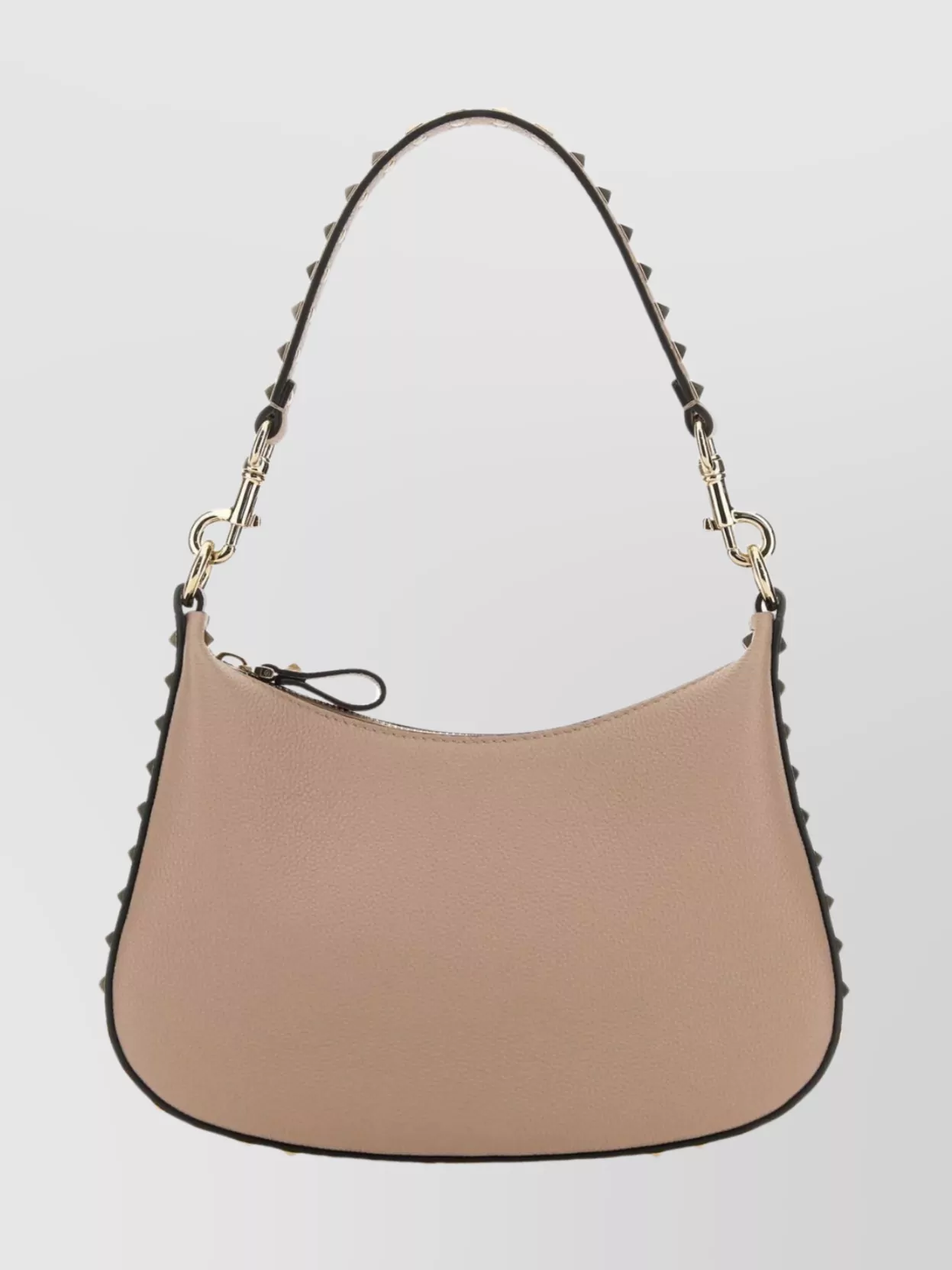 Shop Valentino Small Leather Rockstud Hobo With Studded Strap