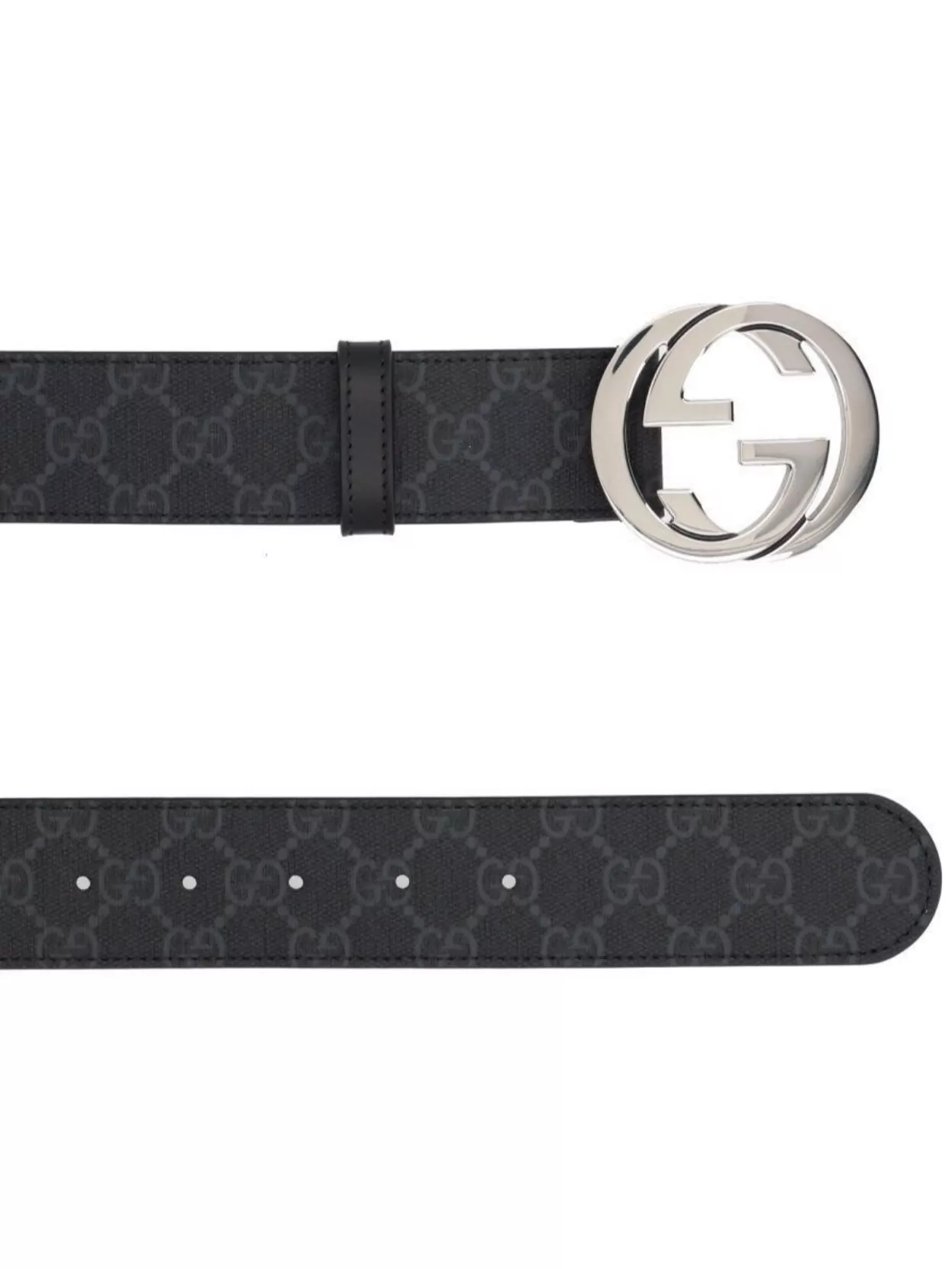 Gucci Monogram Pattern Adjustable Buckle Belt