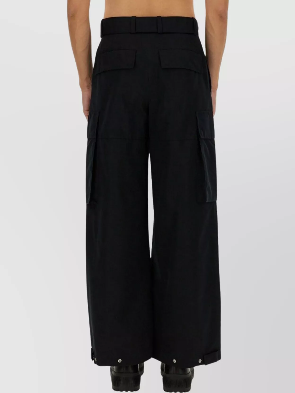 Jil Sander Wide Leg Cargo Trousers With Adjustable Hem