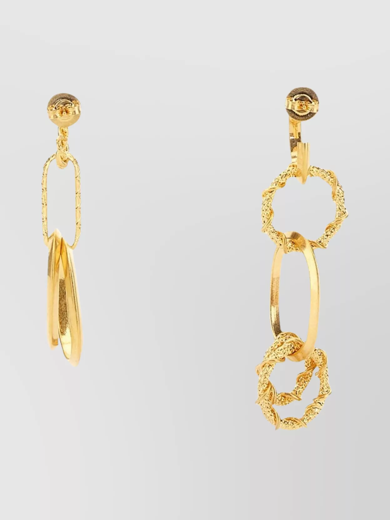 Shop Dsquared2 Chain Rings Drop Hoop Earrings