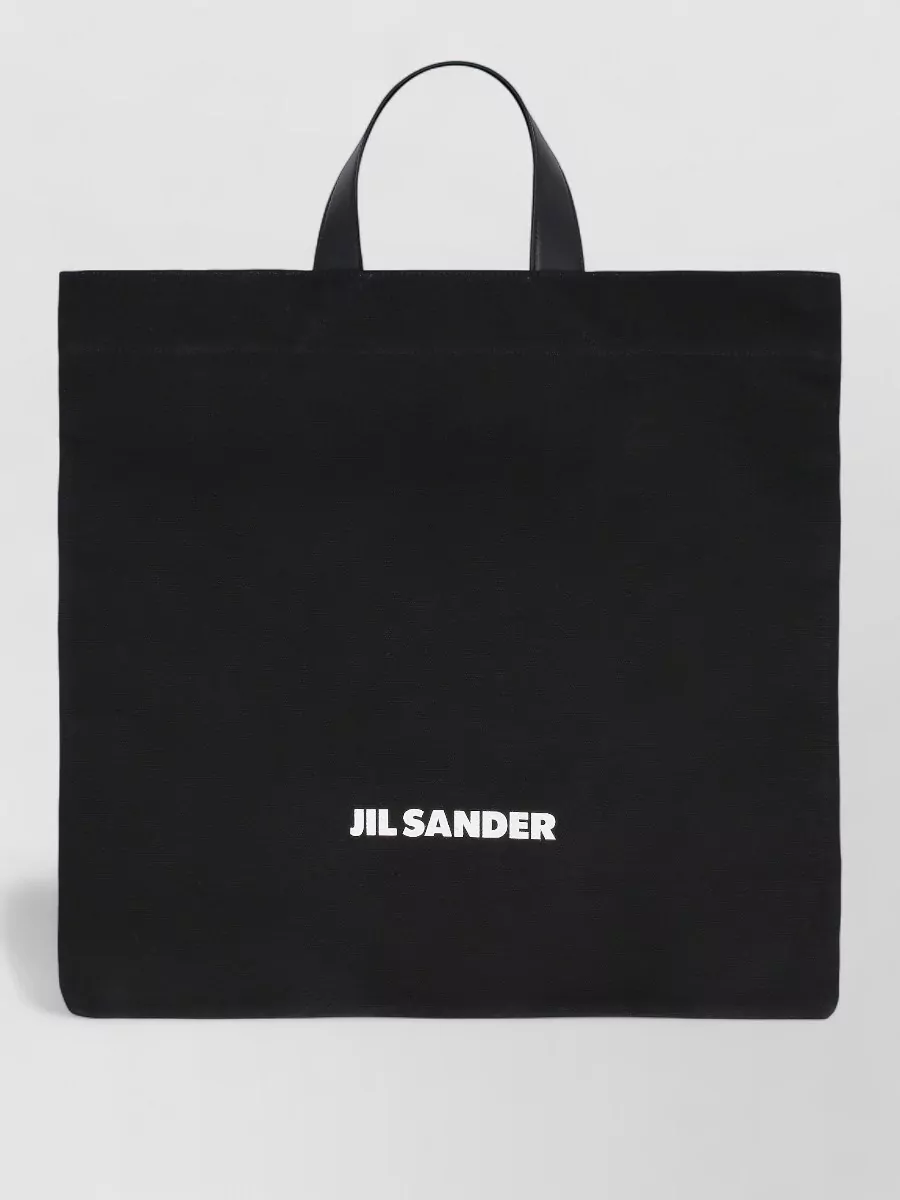 Jil Sander Canvas Tote Bag Leather Handles