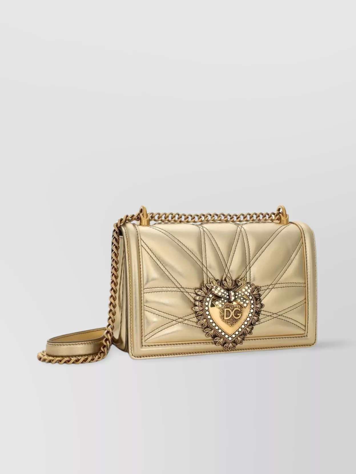Dolce&Gabbana Heart Quilted Chain Strap Shoulder Bag