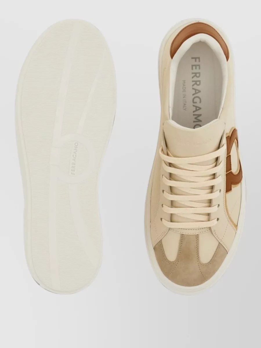 Ferragamo Leather Lace-Up Sneakers