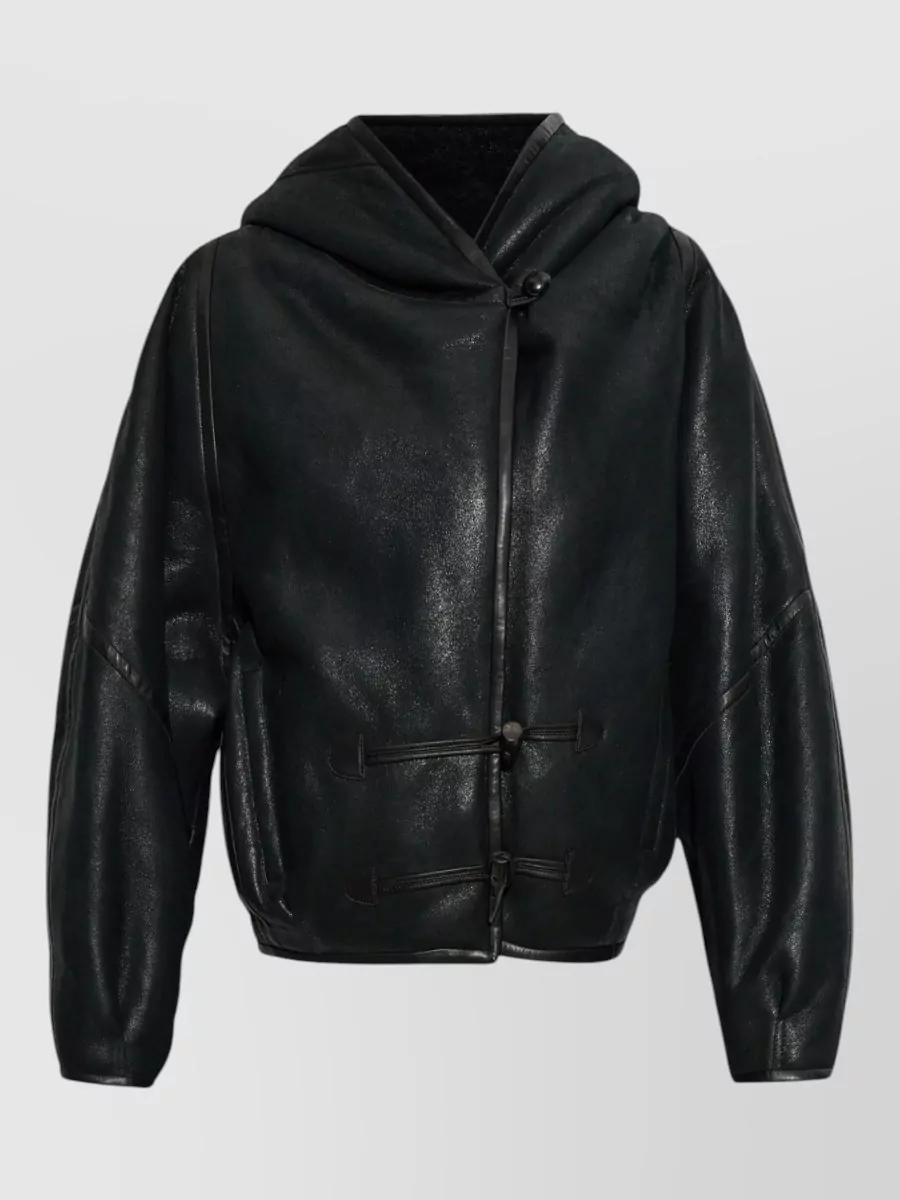 Isabel Marant Lamb leather hooded jacket