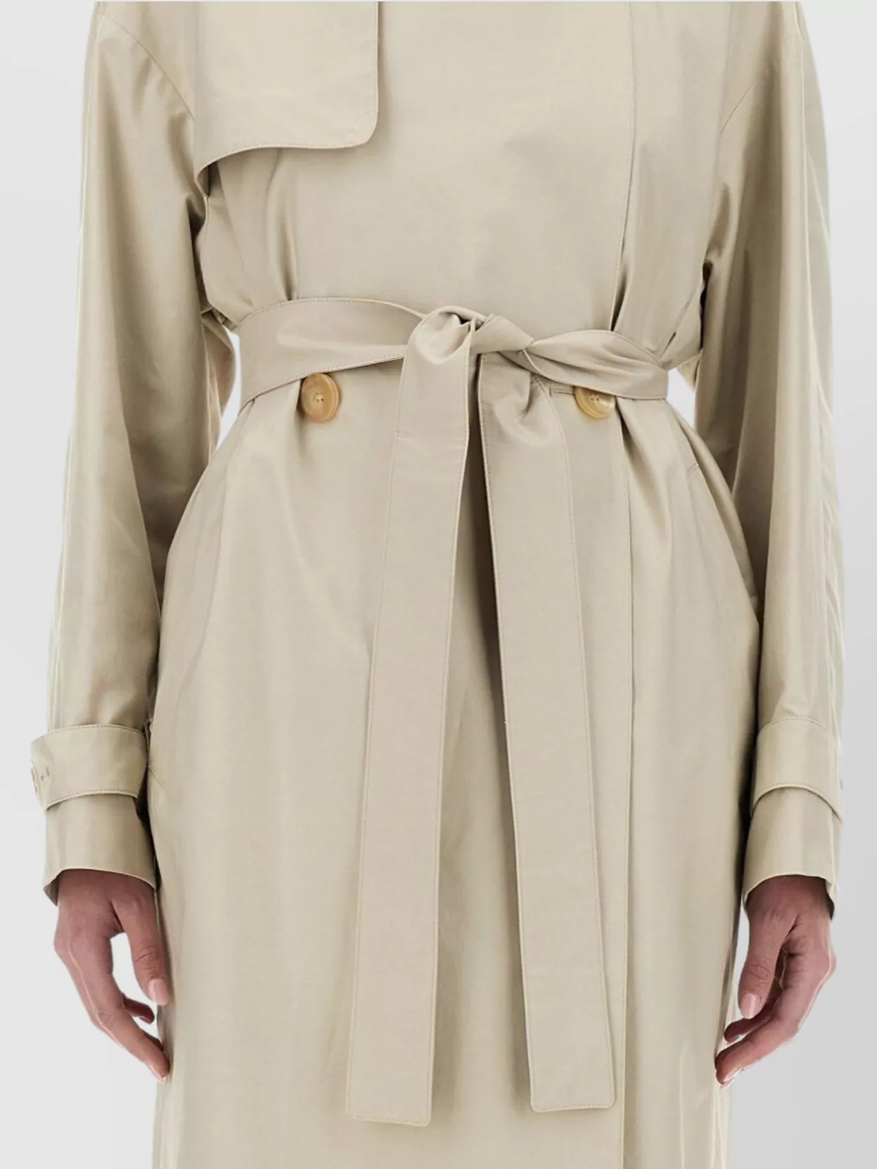 Max Mara Long Trench Coat Belted Waist