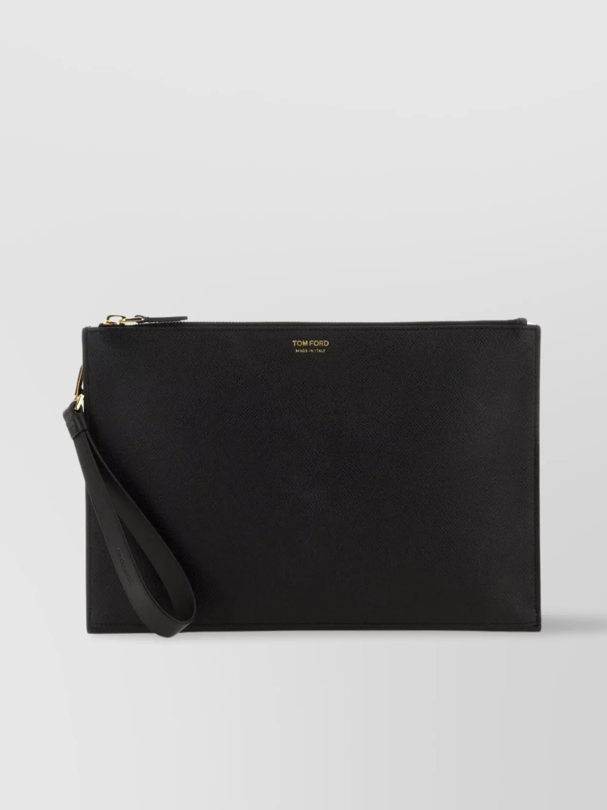 Shop Tom Ford Leather Clutch With Detachable Wrist Handle